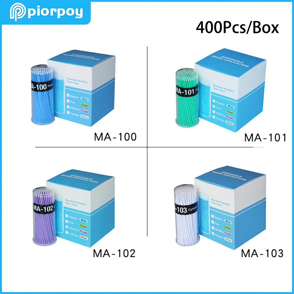 Teeth Whitening Home - PIORPOY 400 Stück/Box Dental-Mikrobürsten, Einweg-Mikroapplikatoren mit