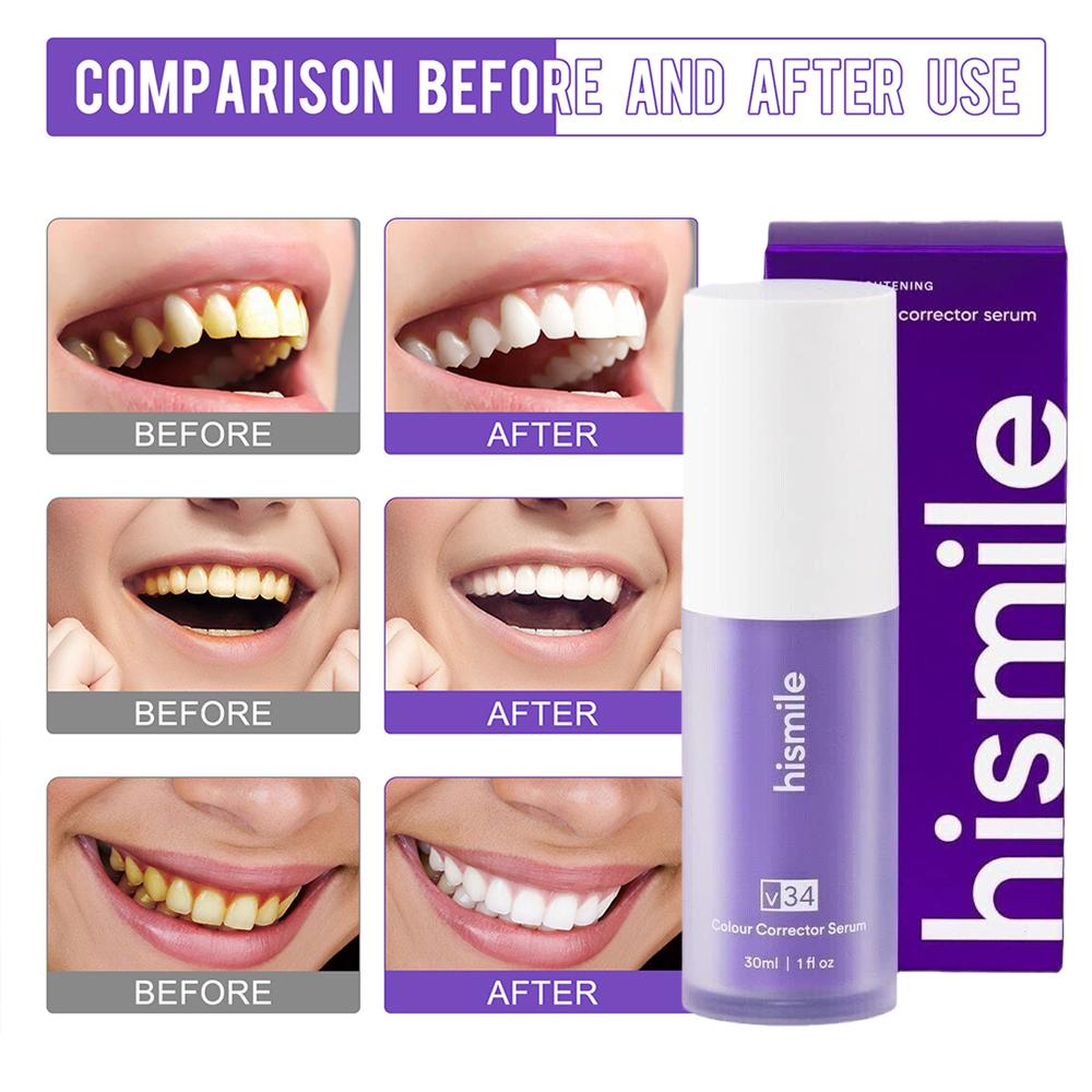 Teeth Paint Whitening - Hismile Lila Zahnpasta zur Zahnaufhellung, Farbkorrektur,