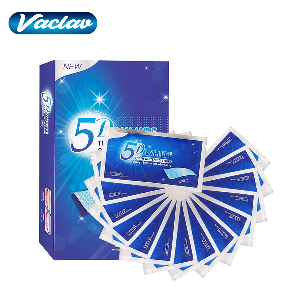 Teeth Whitening With Peroxide - 5D Weiße Zahnweißstreifen, Aufhellungsgel, Weißere Streifen