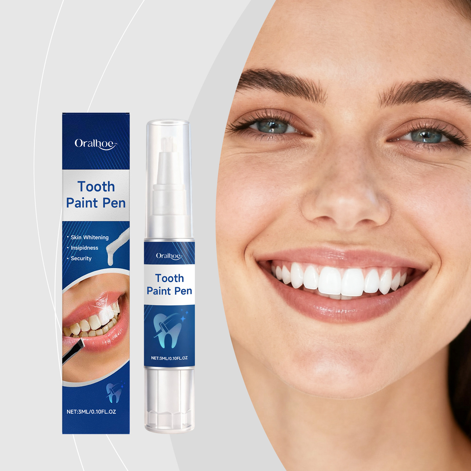 Teeth Paint Whitening - Oralhoe Zahnfarbstift Hartnäckiger Fleckenentferner Tragbarer Wasserfester